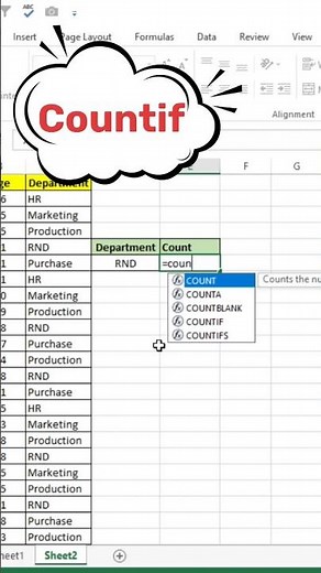 Excel COUNTIF Function: Quick Guide in Under 1 Minutes
