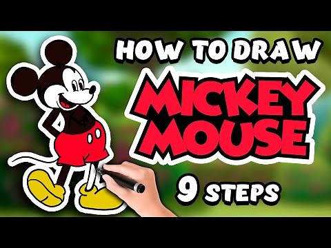 How to Draw MICKEY MOUSE In 9 Easy Steps!