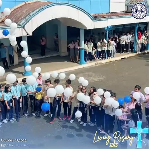 A Rosary Lifted to Heaven 🎈🙏 Together with our teachers and students, we ended our Living Rosary with a powerful symbol of faith — a giant rosary made of balloons, lifted to the skies as one. 💙🌤️ As the rosary floated upward, so did our prayers and petitions, rising with hope and devotion to reach the heart of heaven. 💫 #smacv2025 #LivingRosary2025 #FaithInFlight #RosaryOfHope #PrayerInAction #RosaryMonth | Saint Mary's Angels College of Valenzuela Inc.