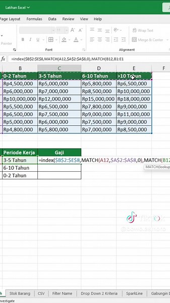 Rumus Index Match untuk 2 Kriteria di Excel