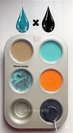 3 Beautiful Color Combinations 🎨 | Bright Turquoise, Vivid Orange & Charcoal Blue Gray #colormixing