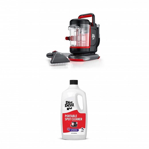 Dirt Devil Portable Corded Spot Carpet Cleaner with Powerful Suction and 32oz Scented Pet Stain and Odor Remover Solution Combo - The Home Depot