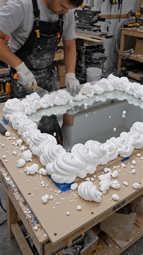 DIY Stone Textured Mirror | Luxury Wall Decor Transformation 🪞✨#diy