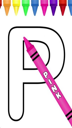 Let's Draw Letter P and Color It With Pink Crayon ✨