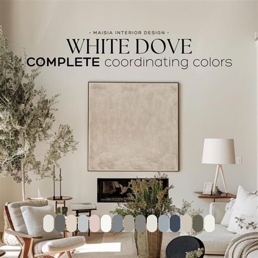 WHITE DOVE Color Palette Benjamin Moore Color Palette 2025 Whole House Paint Palette White Dove Coordinating Color Paint Color Scheme - Etsy