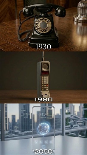 Phone Evolution: 1930 to 2050 📱 #evolution #tech #timeline