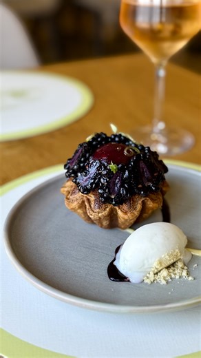 A slice of Surrey history, reimagined✨ Our Maids of Honour Tart brings tradition to the table with a seasonal twist, think blackberry confit, fresh blackberries, zesty lemon curd and refreshing whey sorbet. It’s local, it’s vibrant, it’s Hillfield on a plate, celebrating the best of Surrey produce with every forkful. 💜 Drop a 💜 in the comments if you'd save room for this dessert? 👇 | Pennyhill Park