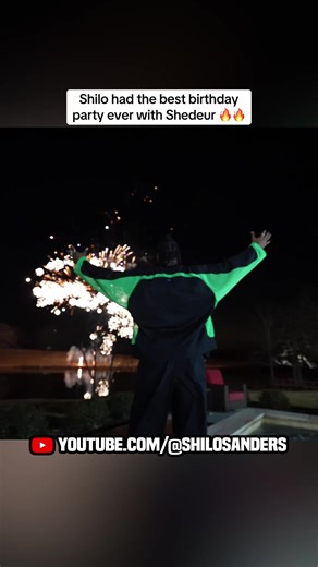 shilo was so excited for fireworks in the backyard 😂😂😂 #shilosanders #shedeursanders #birthdayparty #fyp #texas