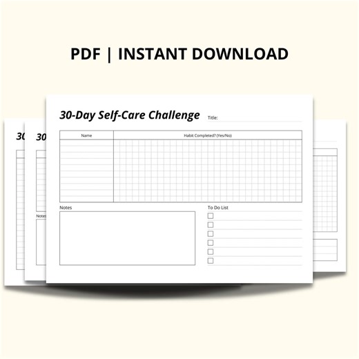 30 Day Self-care Challenge 2026 | Simple Habit Builder PDF - Etsy