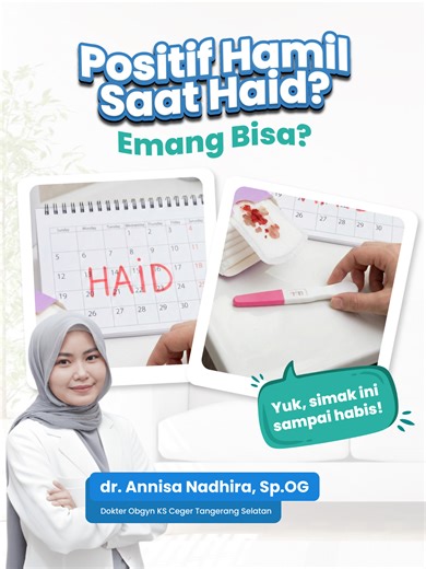 Moms pernah dengar mitos soal hamil saat haid? Dengarkan penjelasan dari dr. Annisa Nadhira, Sp.OG dari KS Ceger, biar Moms paham bagaimana kehamilan bisa terjadi meski berhubungan saat haid dan faktor apa saja yang memengaruhinya. Jangan lupa save dan share ke Moms lain biar makin banyak yang paham fakta seputar masa subur dan kehamilan. Kalau Moms ingin konsultasi langsung terkait program hamil atau kesehatan reproduksi, bisa datang ke salah satu dari 17 cabang Klinik Kehamilan Sehat. Terhubun