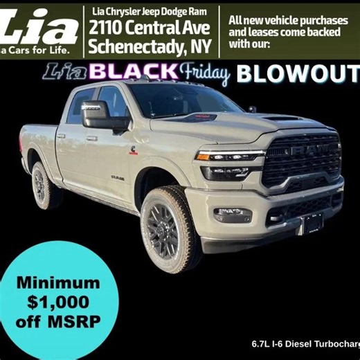 NEW 헔헥헥헜헩헔헟 헔헟험헥헧 - FRESH OFF THE TRUCK! ➡ 2026 RAM 2500 LIMITED CREW CAB 4X4 6'4' BOX ➡ VIN#: 3C63R5SL5TG214562 �➡ LIA Discount: $2,031 OFF MSRP �✨ Incredible offers await! �Don't miss out on this incredible ride! � https://www.liachryslerdodgejeepram.com/searchnew.aspx?utm_source=Facebook%20&utm_medium=paid_social&utm_campaign=New%20Arrival �➡ Lia Price: $101,099 | Lia Chrysler Jeep Dodge Ram | Facebook