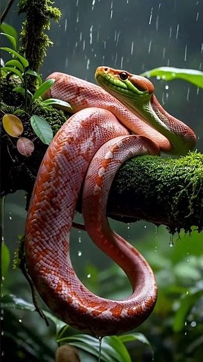 #4 Python During Heavy Rain in Tropical Forest #rain #wildlife #python #shorts #animal