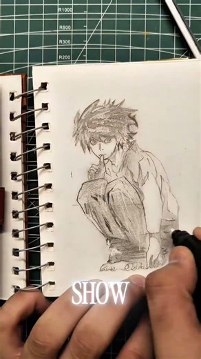 Alternative if you want darker tone: L from Death Note | Dark Pencil Sketch 🖤 #shorts
