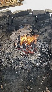 CAMPFIRE IN THE SNOW ❄️🔥🔥 ❄️#campfire #firewood #fire #burn #bushcraft #snow #nature #outdoors