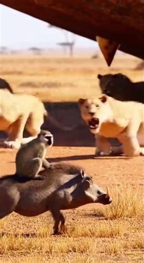 Monkey & Warthog’s Oops Moment 😂🤣 Watch This Epic Fail #funny #fail #animals