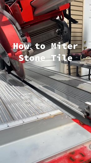 Mitering split face stone tile. #learnhow #tutorials #DIY #construction #tile #onthejob #foryou #facebookreels #reels #india #instagood #memes #reelsindia #instagram #viralreels #reel #reelsinstagram #frp #follow #viral #love #video #trending #viralvideo | Louis Hughes
