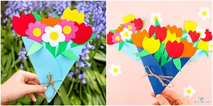 Paper Flower Bouquet Craft - Sweet Spring Flower Craft
