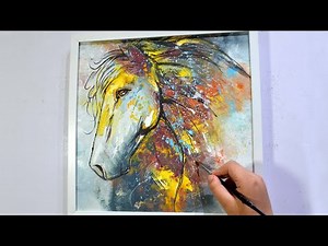 Abstract Painting Tutorial for Beginners / Easy Horse with Acrylics and Palette Knife