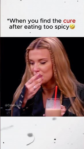 When you find the cure after eating too spicy #Milliebobbybrown