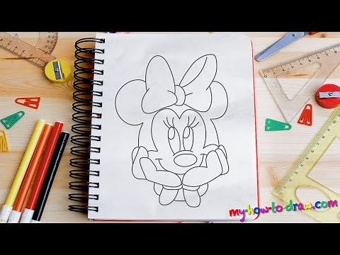 How to draw Minnie Mouse - Easy step-by-step drawing lessons for kids
