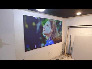My 100" 16:9 ALR projection screen made out of styrofoam using our new luminous ALR gaming paint