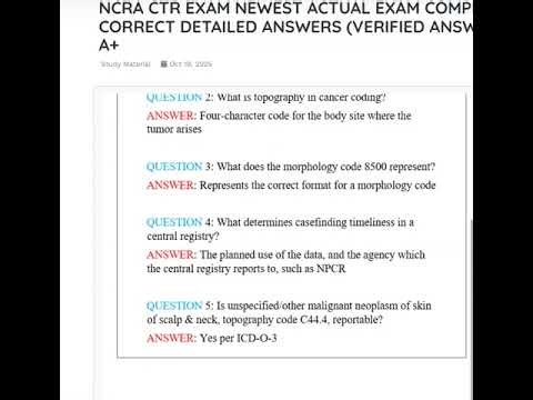 NCRA CTR EXAM NEWEST ACTUAL EXAM COMPLETE 100 QUESTIONS AND CORRECT DETAILED ANSWERS