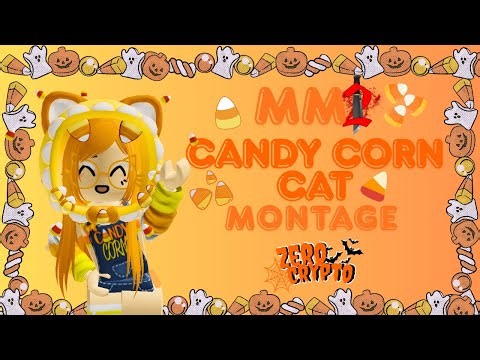 PLAYING MM2 AS A CANDY CORN CAT MONTAGE | Murder Mystery 2 (Roblox)