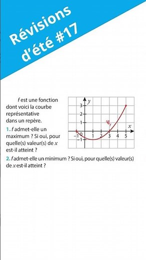 Révisions d’été #17 (niveau Seconde) sur les extremums d’une fonction : maximum et minimum. #maths