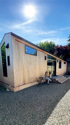 5.8K views · 399 reactions | For once the bathroom wasn’t an after thought. ‍♀️ What do you think of this prefab cottage by Abodu? 樂 #prefabhome #prefabhomes #homedesign #luxuryprefab #backyardadu | Tiny House Giant Journey | Facebook