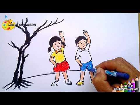 Vẽ tranh Bé tập thể dục/How to draw Baby fitness