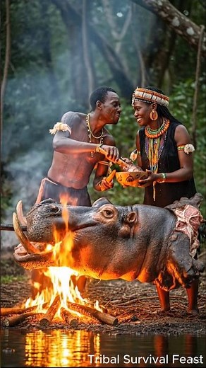 African Tribal Celebration by the Fire | Cinematic 4K Cultural Ritual in the Wild! #shorts