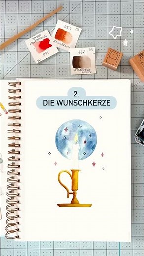 Die Wunschkerze - Mein magischer Buchladen Vol. 2 - 2. Türchen #aquarell #malen #adventskalender