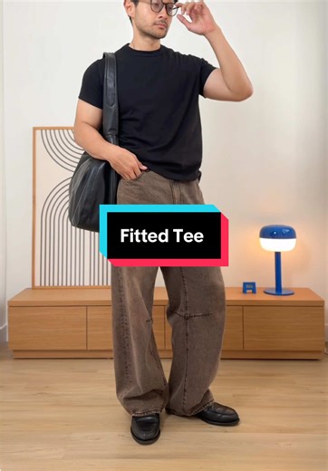 Fitted Tee and Wide Trousers Outfit Inspiration
