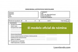 Así es el modelo oficial de una nómina