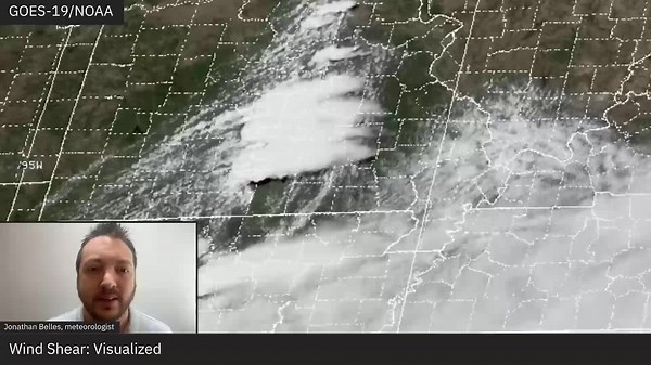 Severe Thunderstorm Wind Shear, As Seen By Satellite