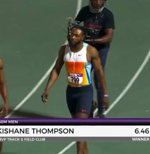 Kishane Thompson won the men’s 60m final at the Gibson McCook Relays on Saturday, February 28, 2026. He also qualifies for the World Indoor Athletics Championships in March. #trackandfield #jamaica #jamaicantiktok🇯🇲viral #viral #fyp