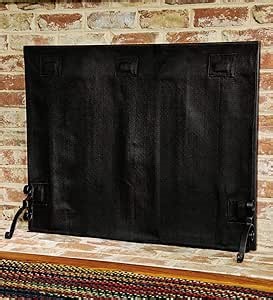 Plow & Hearth Magnetic Fireplace Cover | Made in The USA | Blanket Fireplace Draft Stopper | Stops Overnight Heat Loss | Energy Saver | Black | Medium 42-in Wide x 32-in high