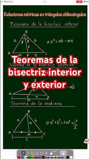 Teoremas de la bisectriz interior y exterior #maths #matematicas #geometria #viral
