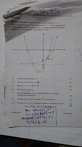 The graphs of • f(x)=ax²+bx+c (a > 0), with turning point C(–... | Filo