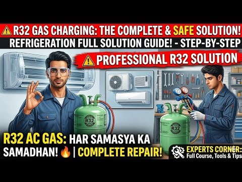 R32 Gas Charging Mistakes ❌ that every technician makes | Learn the correct method