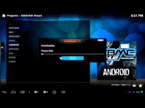 How to install adons using XBMC hub wizard for Android