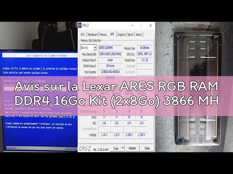 Avis sur la Lexar ARES RGB RAM DDR4 16Go Kit (2x8Go) 3866 MHz, DRAM 288-Pin U-DIMM PC Mémoire RAM, X