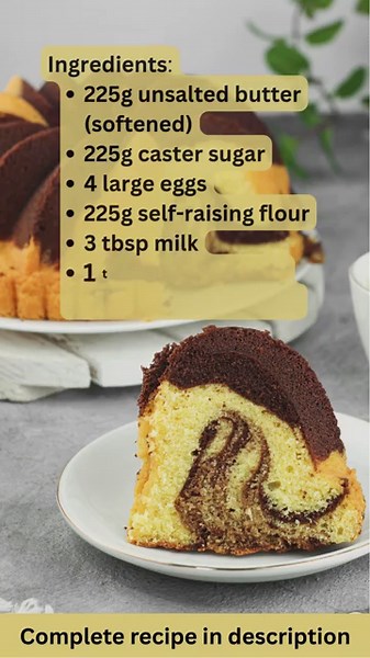 Easy Marble Cake Recipe by What Shall I Cook