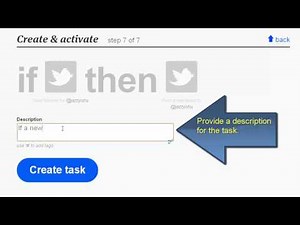How to create a task and a recipe in ifttt