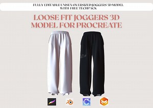 3D Loose Fit Joggers, Sweatpants 3D Model Procreate/ Marvelous Designer / CLO3D/ OBJ / - Etsy Canada