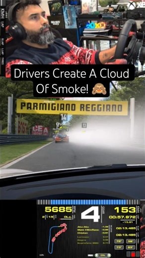 Drivers Create A Cloud Of Smoke!
