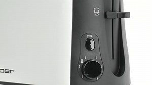 Cloer 3710 Langschlitztoaster für 4 Toastscheiben, 1380 W, integrierter Brötchenaufsatz, Nachhebevorrichtung, Krümelschublade, mattiertes wärmeisoliertes Metallgehäuse