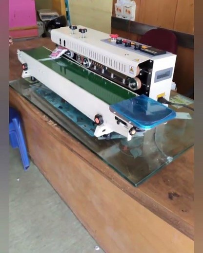 Continuous Band sealer machine with Batch coding || MRP printing, date printing