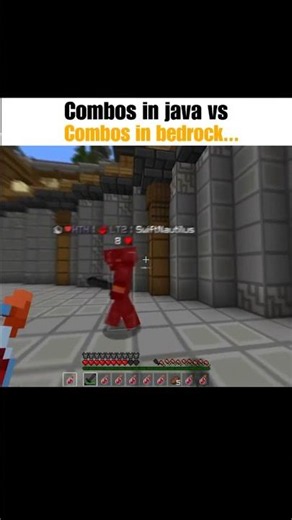 Combos in java VS Combos in bedrock #minecraft #minecraftpvp