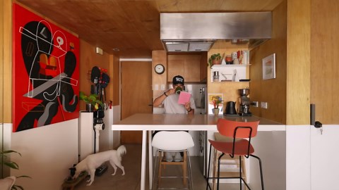 He explored a micro loft - then he saw the storage wall